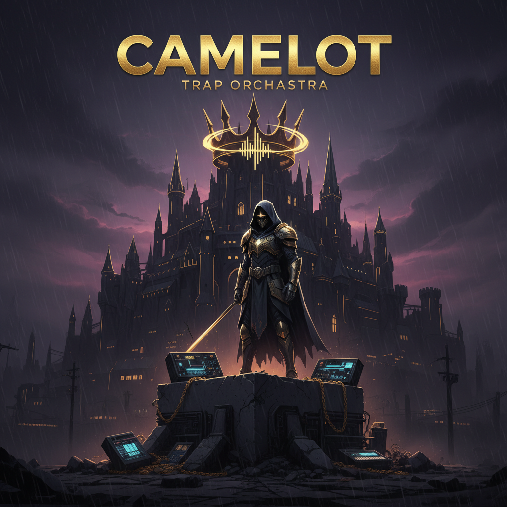 Dark orchestral trap beat cover art for Camelot