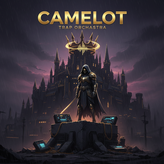 Dark orchestral trap beat cover art for Camelot